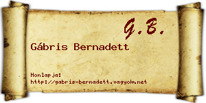 Gábris Bernadett névjegykártya